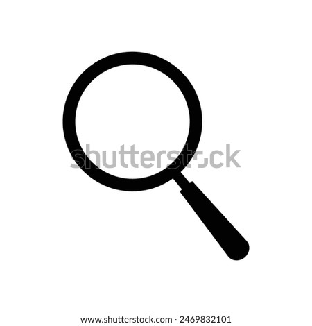 Magnifying glass or search icon, flat vector graphic on isolated background.