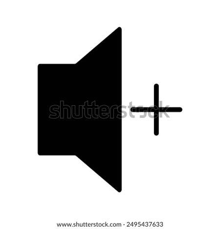 Speaker volume plus icon vector sign