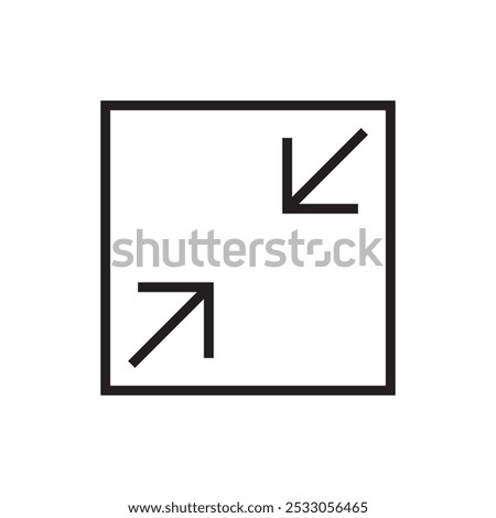 minimize icon Thin outline art symbol vector