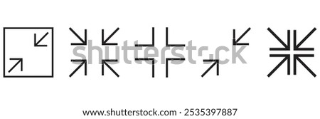 minimize icon Thin outline art symbol vector