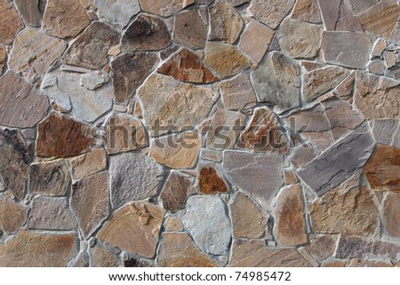 Wall paved with natural stone. Can be used as background
