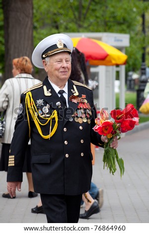 SEVASTOPOL, UKRAINE - MAY 9: Victory Day. The parade of veterans in honor of 66 anniversary of the victory on May 9, 2011 in Sevastopol, Ukraine.
