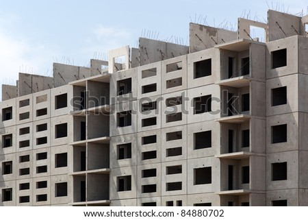Unfinished construction of an apartment house