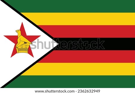 Zimbabwe flag, official country flag, world flag icon, official country signs, countries flag banners