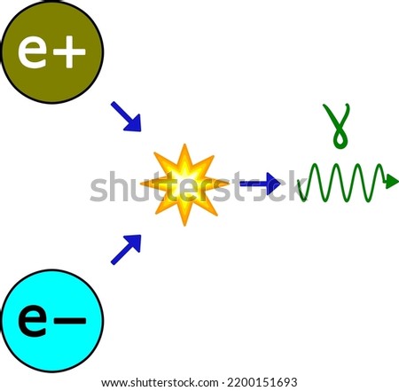 Annihilation of a positron and an electron with the release of energy and gamma quanta