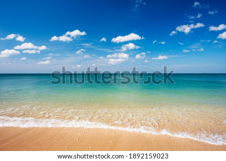 
Sky and white clouds on the beach in Thailand.blue sky and cloud . Pastel style sky and clouds.Freshness of the new day. Bright blue background. Relaxing feeling like being in the sky.