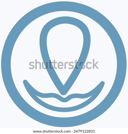 The icon is a pointer. Vector image with an exclamation mark in a circle indicating a smiley face at the bottom. Can be used for email.