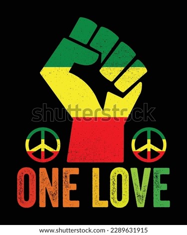  One Love T-Shirt Design And Caribbean T-Shirt Design