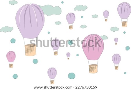 Sute hot air balloons illustration 