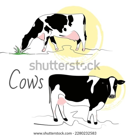 An Illustration Of A Cow Stock Illustration - Download Image Now - Cow, Cattle, Illustration - iStock
