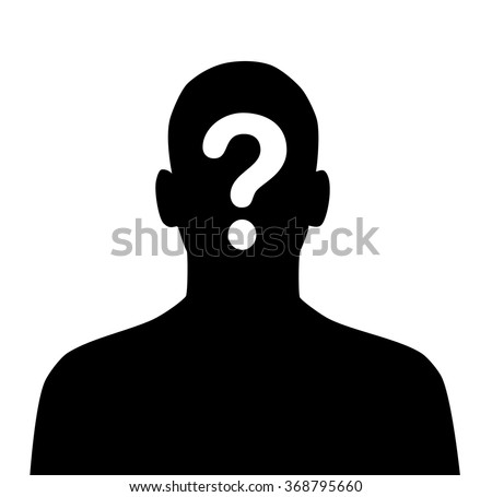 Vector Illustration Of Man Silhouette With Question Mark. - 368795660 ...