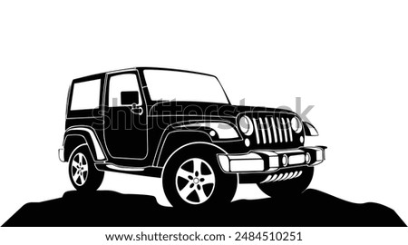 off Road jeep silhouette vector art design