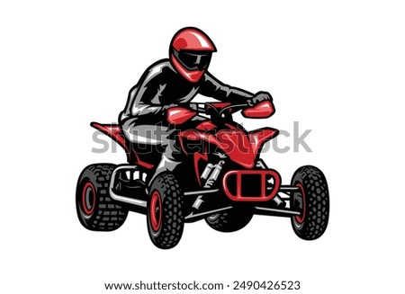 ATV vector illustration, sticker, with white background