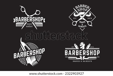 barber shop logo design with background