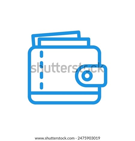 Wallet icon with blue line design 