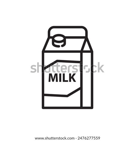 Carton of milk icon with linear design 