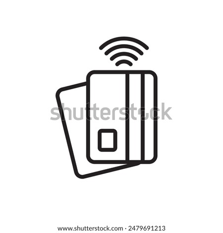 Contactless payment icon with linear design 