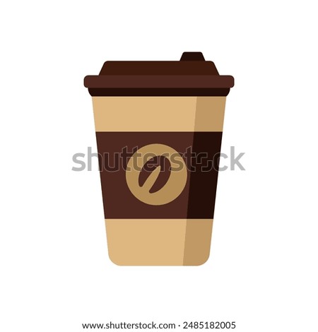 Takeaway coffee icon with flat style. Simple takeaway coffee cup vector 