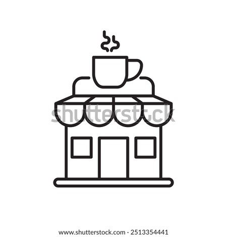 Coffee shop icon with linear style