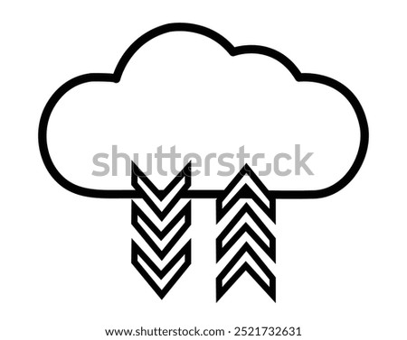 Digital cloud storage sign with two arrows up and down Big data center cloud computing and cloud storage concept	
