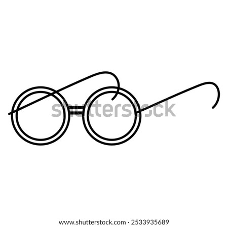 eye glasses googles stroke vector icons