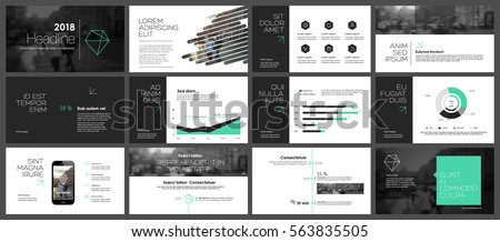 Green and black elements for infographics on a white background. Presentation templates. Use in presentation, flyer and leaflet, corporate report, marketing, advertising, annual report, banner.