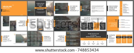 Orange presentation templates elements on a white background. Vector infographics. Use in Presentation, flyer and leaflet, corporate report, marketing, advertising, annual report, banner.