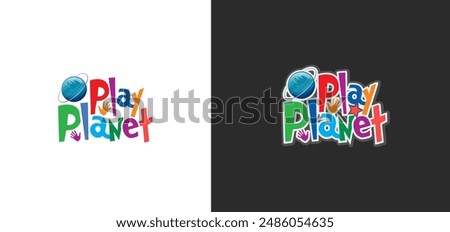 Play Planet Logo Design for Kids Land Fun Design play zone logo concept for children 