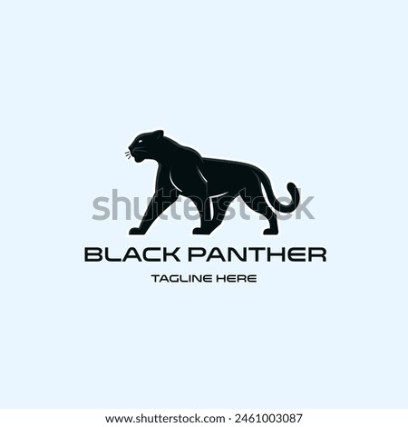 Black panther logo design vector template. Panther logo design vector illustration