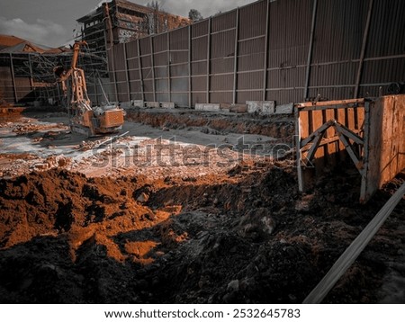 Similar – Image, Stock Photo Crane behind scaffolding