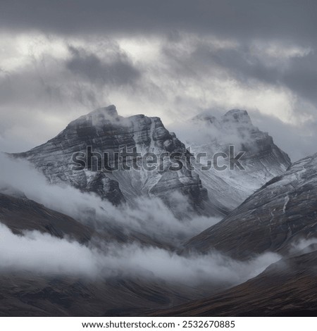 Similar – Image, Stock Photo Misty morning at the mountains