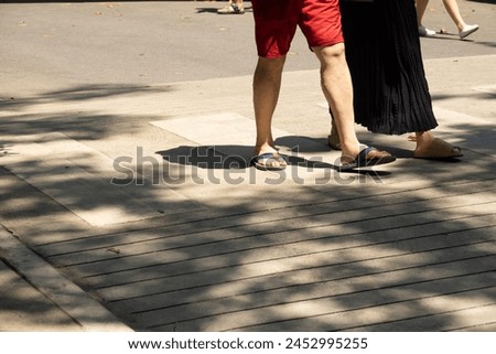 Image, Stock Photo flip-flop crosswalk