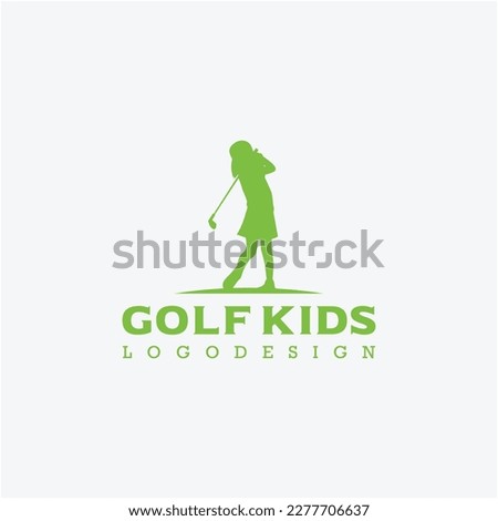 Green golf kids logo design