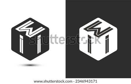 WII letter logo design with illustrator cube logo, vector logo modern alphabet font overlap style. Premium Business logo icon. White color on black background