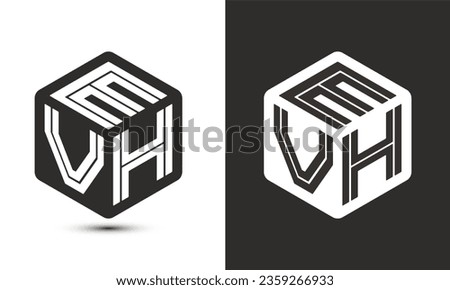 EVH letter logo design with illustrator cube logo, vector logo modern alphabet font overlap style. Premium Business logo icon. White color on black background