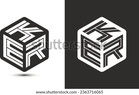 KER letter logo design with illustrator cube logo, vector logo modern alphabet font overlap style. Premium Business logo icon. White color on black background