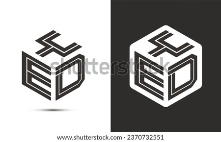 YED letter logo design with illustrator cube logo, vector logo modern alphabet font overlap style. Premium Business logo icon. White color on black background