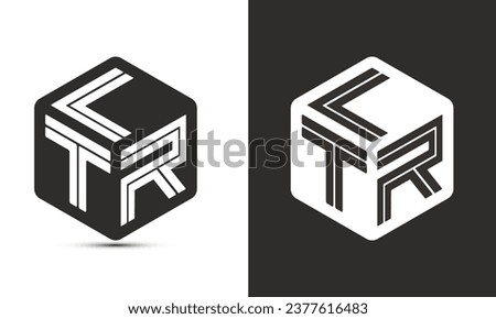 LTR letter logo design with illustrator cube logo, vector logo modern alphabet font overlap style. Premium Business logo icon. White color on black background