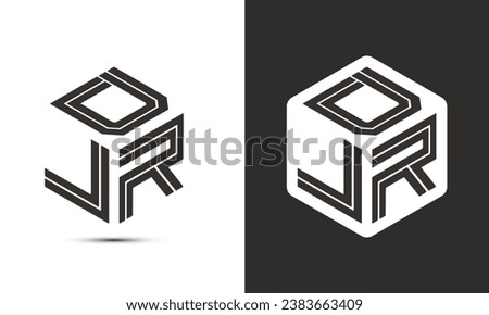 DLR letter logo design with illustrator cube logo, vector logo modern alphabet font overlap style. Premium Business logo icon. White color on black background