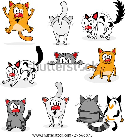 Cartoon Cats Stock Vector Illustration 29666875 : Shutterstock