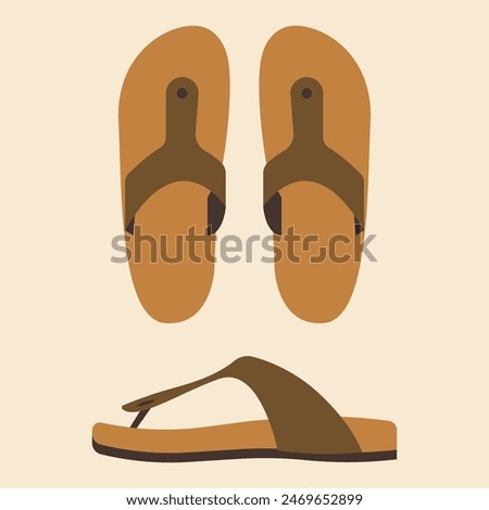 Wood flip flops top and side view