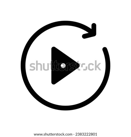 replay glyph icon logo for website, application, printing, document, poster design, etc, Suitable for web Design,Logo,App