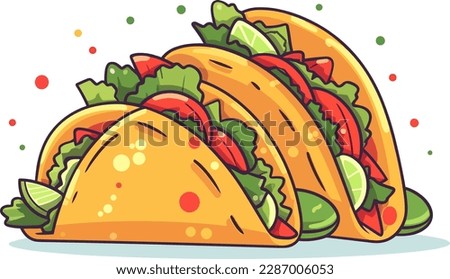 Colorful illustration of Mexican Tacos