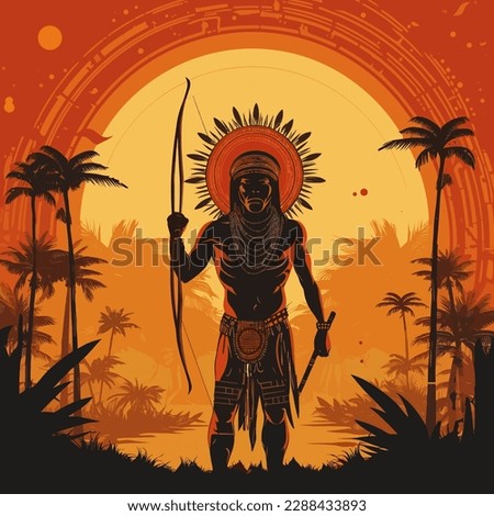 Illustration of a brazilian Yanomami indian