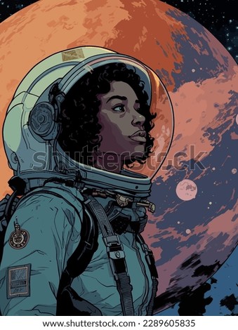 A black woman as an astronaut