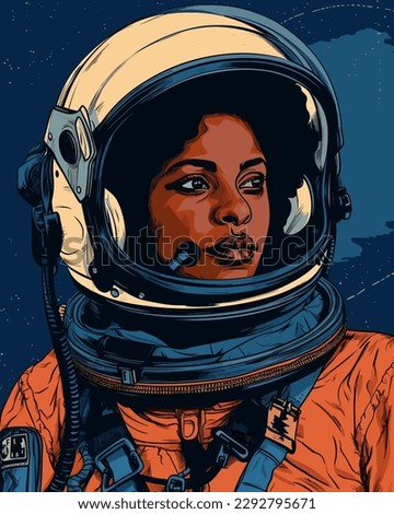 A black female astronaut in space