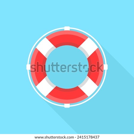 Lifebuoy icon in flat style