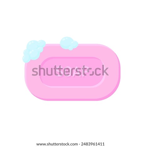 simple pink soap on white background