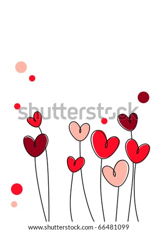 Stylized Pink And Red Hearts On White Background Stock Vector ...