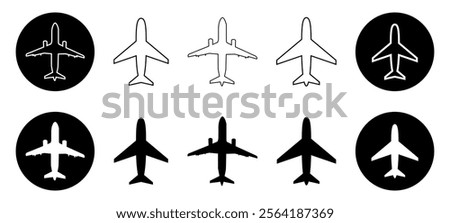 Airplane mood aeroplane icon aerodrome plane air vector aviation silhouette take off outline flight